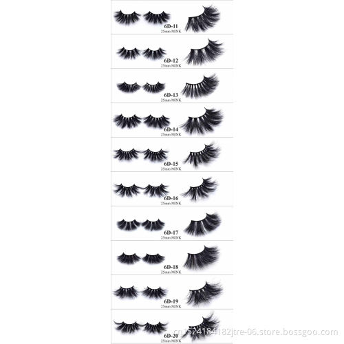 Natural Looking New Products Private Label 6D Mink 25mm Long Eyelash